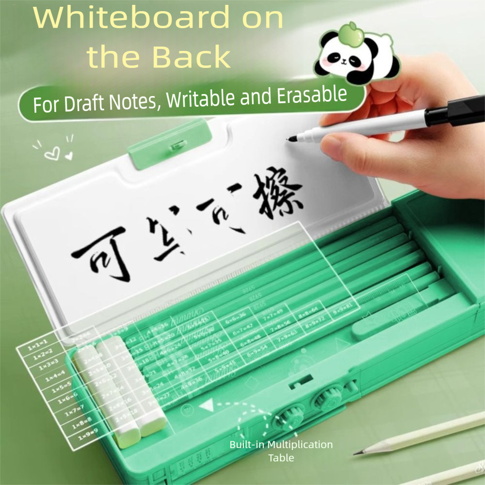 Office And Tech - Multifunctional Panda Pencil Case Double Layer