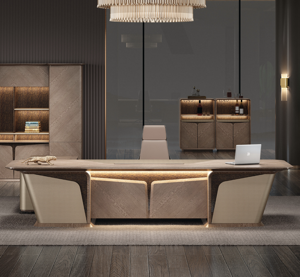 Office Tech Design - High-Tech Modern CEO Boss Executive L-Shaped