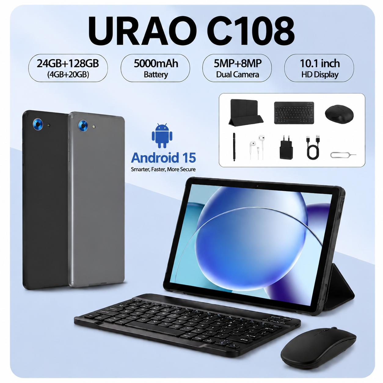 URAO 10.1 Inch Android 15 Tabl - Gigabit Network Card recensione e prezzo