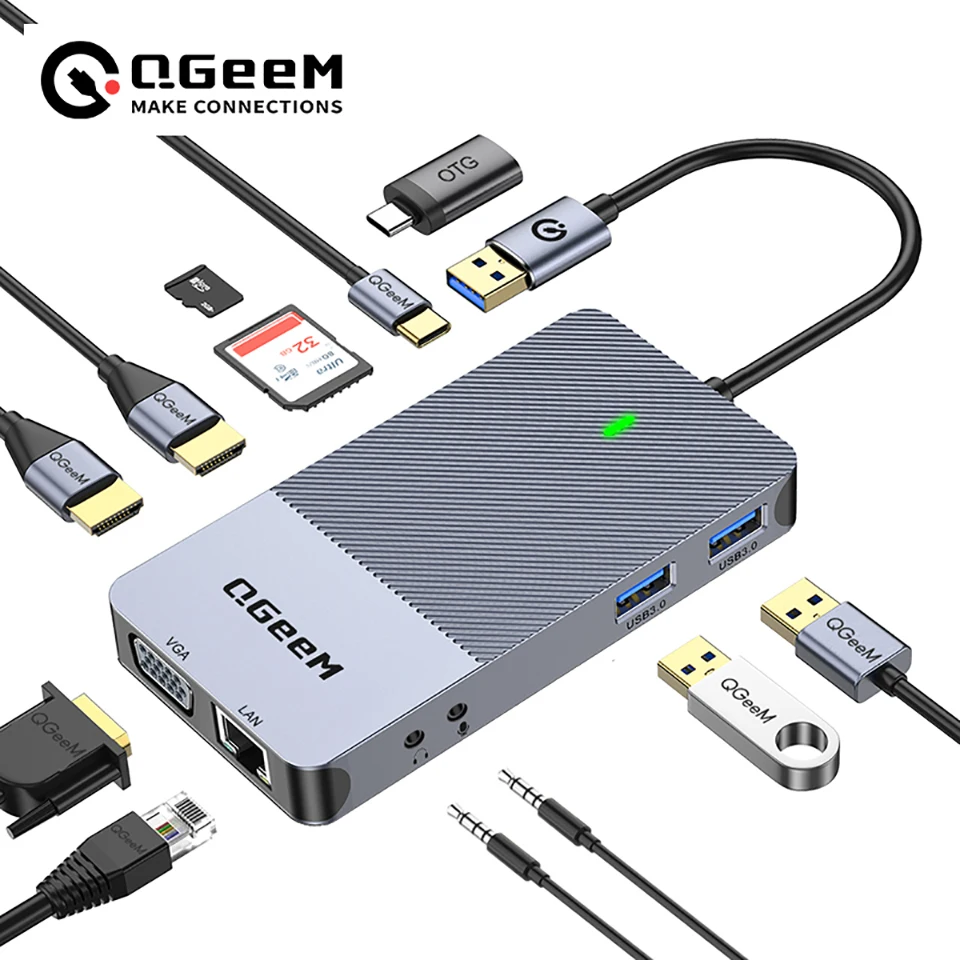 QGeeM USB 3.0 Docking Station, - Docking Station Usb C recensione e prezzo
