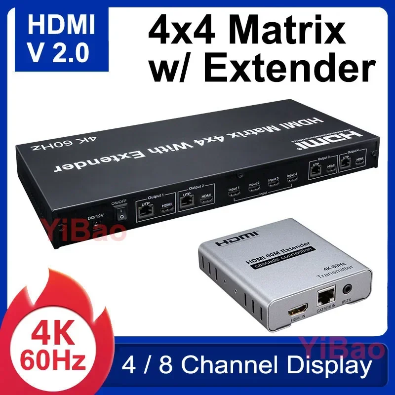 4K 60Hz 4X4 Matrix HDMI2.0 4x4 - Hdmi Matrix Switch recensione e prezzo
