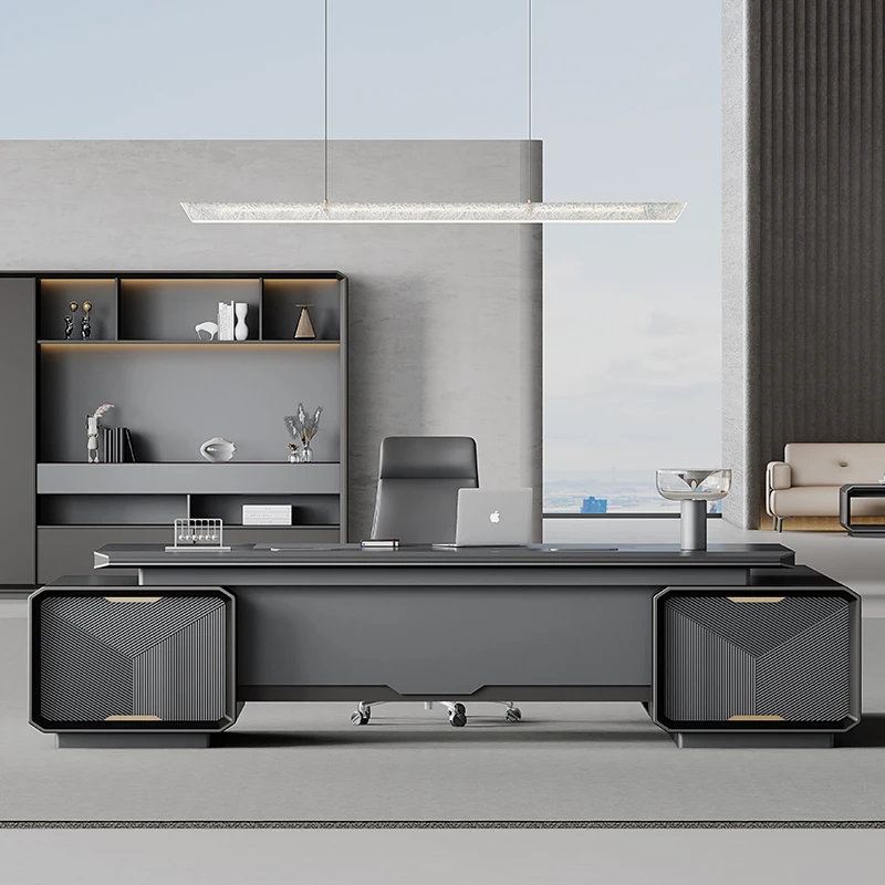 -Modern Luxury Wooden Desk Wor - Office Tech Design recensione e prezzo