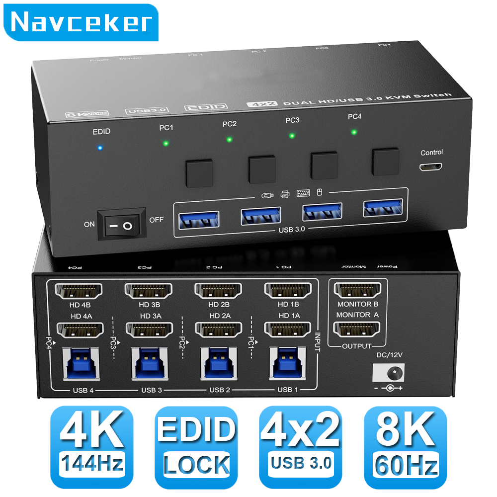 Navceker 8K KVM Switch HDMI 4  - Hdmi Matrix Switch recensione e prezzo