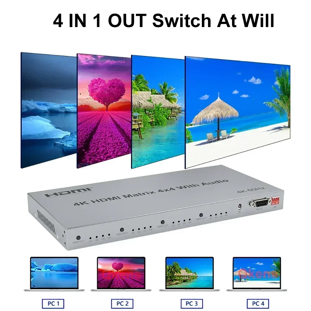 4K 60Hz 4x4 HDMI Matrix with R - Hdmi Matrix Switch recensione e prezzo