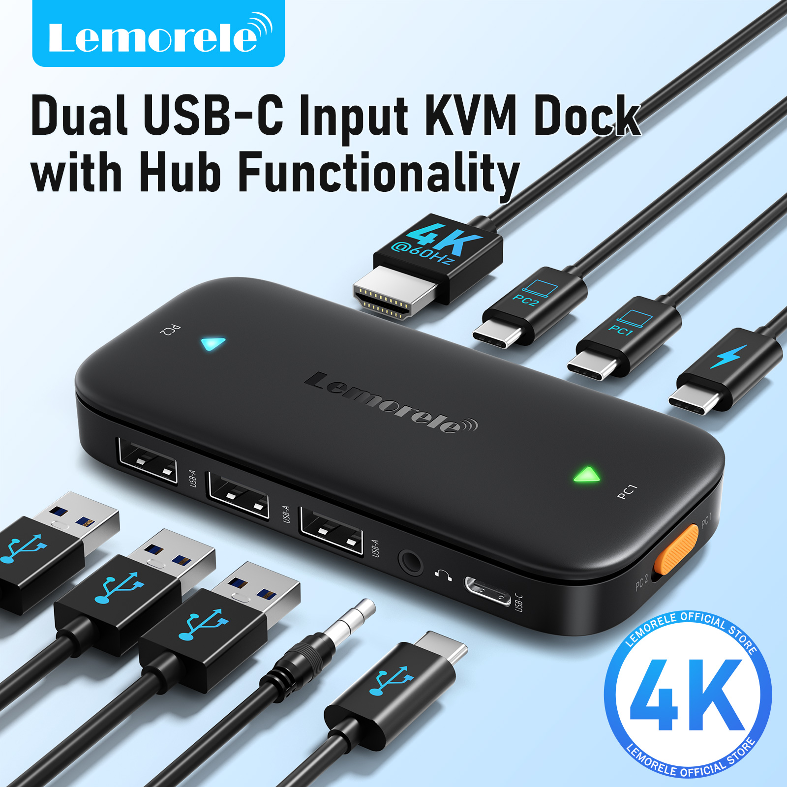 Lemorele USB-C KVM Switch 2 in - Hdmi Matrix Switch recensione e prezzo